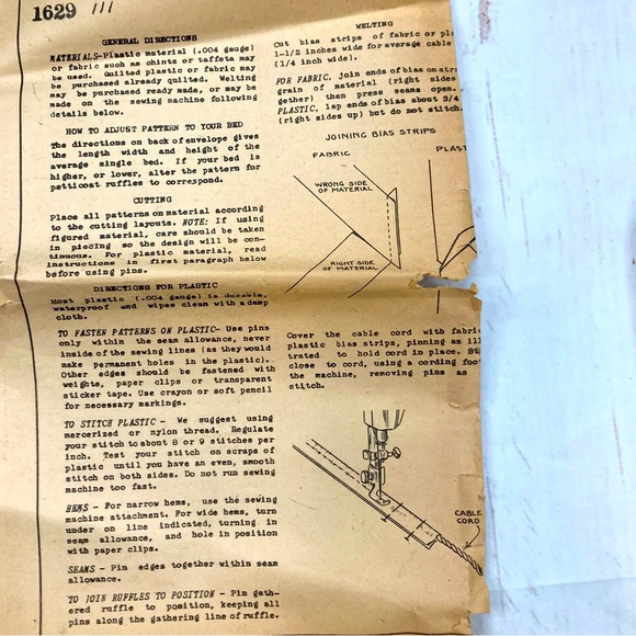 McCall’s #1629 Bed Covering Set Printed Patterns Vintage 1951 - Picture 14 of 16